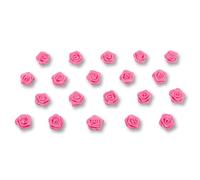 Lot de 20 roses en satin 1,5 cm roses 15 mm Roses en tissu - Satin satinroeschen roses koepfen Décoration Bricolage Décoration de table de mariage baptême communion pink