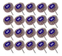 Lot de 20 Roue à Lamelles Grain 80, Papier Abrasif Roue de Polissage Roue à Lamelles Dremel 10mm-LIAIKI