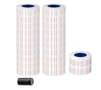 Lot de 20 rouleaux - 10 000 étiquettes de prix blanches pour étiqueteuse MX-5500, étiquettes adhésives avec 1 rouleaux d’encre de recharge pour magasin, supermarché, bureau et entrepôt