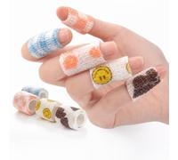 Lot de 20 rouleaux de bandage adhésif pour les doigts, 2,49 cm x 2 m, anti-callosités, élastique, pour écrire, motif mignon, protection des doigts pour le sport, le bureau et le travail en plein air