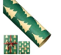 Lot de 20 rouleaux de papier cadeau de Noël - Mini rouleau - Rouge, blanc, vert, doré, renne et flocon de neige pour Noël, vacances, fête (E)