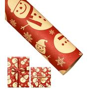 Lot de 20 rouleaux de papier cadeau de Noël - Mini rouleau - Rouge, blanc, vert, doré, renne et flocon de neige pour Noël, vacances, fête (C)