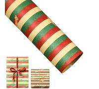 Lot de 20 rouleaux de papier cadeau de Noël - Mini rouleau - Rouge, blanc, vert, doré, renne et flocon de neige pour Noël, vacances, fête (I)