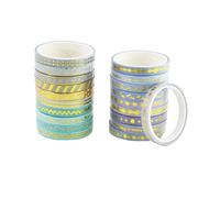 Lot de 20 rouleaux de ruban adhésif washi fin doré - Ruban adhésif décoratif coloré - Pour enfants, accessoires de scrapbooking, bullet journaux, planificateurs de bricolage, artisanat et bricolage
