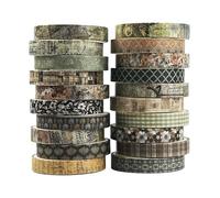 Lot de 20 rouleaux de ruban washi vintage fin à motif floral - Motifs rétro antiques pour masquage de ruban adhésif fin et basique pour arts, loisirs créatifs, bullet journal, planificateur