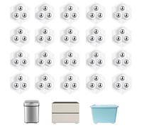 Lot de 20 roulettes à billes autocollantes et solides, pour meubles, mini roulettes, plates, pour poubelles, boîtes de rangement, petits meubles (blanc)