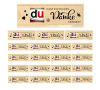 Lot de 20 sachets cadeaux pour barre de chocolat "Vous méritez un grand merci" avec carte de remerciement - Cadeaux de remerciement pour les équipes, les enseignants, les collègues.