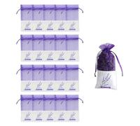 Lot de 20 sachets vides parfumés à la lavande, sachets à bijoux avec cordon de serrage, sachets parfumés pour garde-robe, sachets en gaze de lavande, pour fleurs séchées, herbes et emballage cadeau