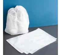 Lot de 20 sacs à chaussures non tissés avec cordon de serrage, 32 × 48 cm, fenêtre transparente, réutilisables, sacs à chaussures pour valises et penderies