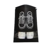 Lot de 20 Sacs à Chaussures Non tissés, imperméables et Anti-poussière, Sac Voyage Portable avec Cordon Serrage for Le Rangement des pour Chaussures(Black,About 32x44cm)