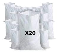 Lot de 20 Sacs à Gravats en polypropylène tissé blanc résistant et réutilisable - Charge maximale 55kg