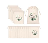 Lot de 20 sacs cadeaux pour invités de mariage « Schön,dass du da bist » en toile de coton fin avec cordon de serrage, idéal pour les mariages, les baptêmes et les anniversaires.