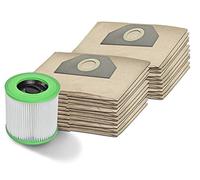 Lot de 20 Sacs d'Aspirateur + Filtres Lavables pour Kärcher MV 3, WD 3, 6.959-130, A2201, 2504, 2204