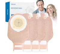Lot de 20 sacs de colostomie, 15 à 60 mm découpés pour s'adapter aux poches drainables avec fermeture pour soins de stomie d'iléostomie, sac de stomie, fournitures de stomie, équipé d'un dispositif de