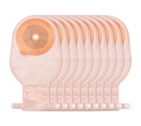 Lot de 20 sacs de colostomie, accessoires de stomie en une seule pièce, sacs vides avec fermeture à serrage pour l'iléostomie, hydrocolloïde et bord non tissé, découpable individuellement de 15 à 65