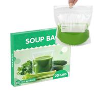 Lot de 20 sacs de congélation réutilisables pour soupes, piments, sauces bolognaises, curry, tout liquide (500 ml)