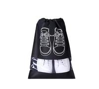 Lot de 20 Sacs de Rangement for Chaussures, Non tissés, imperméables, avec Cordon de Serrage, à Suspendre, for Chaussures en Tissu, Anti-poussière, Portables(Black,L)