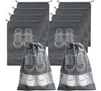 Lot de 20 Sacs de Rangement for Chaussures, Sacs Anti-poussière Non tissés, Sacs de Voyage Portables for Chaussures, Pochettes de Rangement for Chaussures(Grey,S)
