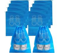 Lot de 20 Sacs de Rangement for Chaussures, Sacs Anti-poussière Non tissés, Sacs de Voyage Portables for Chaussures, Pochettes de Rangement for Chaussures(Blue,S)