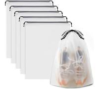Lot de 20 Sacs de Rangement Portables à Cordon for Chaussures, Articles Divers, Voyage, étanches, Transparents, en Plastique