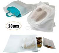 Lot de 20 sacs de rangement pratiques avec cordon de serrage, parfaits pour les voyages et l'organisation des chaussures hors saison