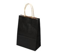 Lot de 20 sacs en papier kraft multifonctions couleur douce avec poignées, cadeaux for festivals, courses Boîtes cadeaux(Black,25x33x12cm)