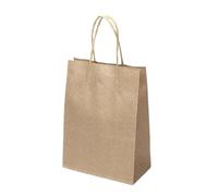 Lot de 20 sacs en papier kraft multifonctions couleur douce avec poignées, cadeaux for festivals, courses Boîtes cadeaux(Brown,15x21x8cm)