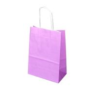 Lot de 20 sacs en papier kraft multifonctions couleur douce avec poignées, cadeaux for festivals, courses Boîtes cadeaux(Purple,25x33x12cm)