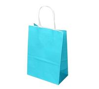 Lot de 20 sacs en papier kraft multifonctions couleur douce avec poignées, cadeaux for festivals, courses pour Sacs Cadeaux(Sky blue,15x21x8cm)