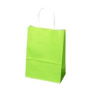 Lot de 20 sacs en papier kraft multifonctions couleur douce avec poignées, cadeaux for festivals, courses Pour Maison(Green,21x27x11cm)