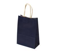 Lot de 20 sacs en papier kraft multifonctions couleur douce avec poignées, cadeaux for festivals, courses Pour Maison(Dark blue,21x27x11cm)