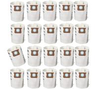 Lot de 20 sacs filtrants de rechange pour aspirateur Shop Vac type E - 9066100 90661 906-61, type H 90671 9067100 9067133 ; VF2004, VHBS VDBS HEPA - Blanc