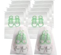 Lot de 20 Sacs Rangement for Chaussures, Non tissés, Portables, étanches, Transparents, à Suspendre pour Chaussures(White,L)