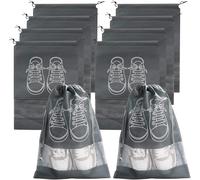 Lot de 20 Sacs Rangement Portables for Chaussures, Non tissés, imperméables, Transparents, à Suspendre pour Chaussures(Grey,27x36cm)