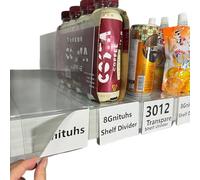 Lot de 20 séparateurs d'étagère transparents 39 x 15 cm avec fente pour carte, organiseurs en PVC transparent,et l'organisation des produits sur des étagères métalliques, étagères de vente au détail