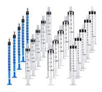 Lot de 20 seringues en plastique de 1 ml bleues, 3 ml/5 ml/10 ml avec mesurage, multi-usages pour mesurer, arroser, remplir
