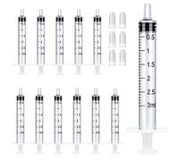Lot de 20 seringues en plastique de 3 ml avec couvercle - Pour colostrum stérile - Sans aiguille - Pour colle, encre, huile de moteur, présure d'alimentation pour animaux de nouveau-né