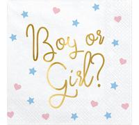 Lot de 20 serviettes Boy or Girl? (33 x 33 cm)