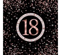 Lot de 20 serviettes d'anniversaire 18 ans en forme de cercle autour de confettis - Serviettes en papier avec motif - Convient également pour le découpage et la technique de découpage - 33 x 33 cm -