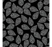Lot de 20 serviettes d'automne motif feuilles simples grises sur fond noir Serviettes en papier avec motif Convient également pour le découpage et la technique des serviettes 33 x 33 cm