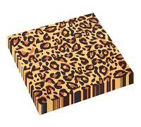 Lot de 20 serviettes de table à imprimé léopard safari pour enfants, anniversaire, fête prénatale, décoration de fête sur le thème du zoo de la jungle