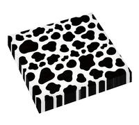 Lot de 20 serviettes de table à imprimé vache safari, texture animal de la jungle, pour anniversaire d'enfant, fête prénatale, décorations de fête sur le thème du zoo