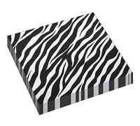 Lot de 20 serviettes de table à imprimé zèbre safari, texture animal de safari, pour anniversaire d'enfant, fête prénatale, décorations de fête sur le thème du zoo