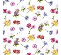 Lot de 20 serviettes de table colorées Motif fleurs 33 x 33 cm