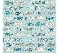 Lot de 20 serviettes de table colorées motif poissons, pour anniversaire, fête d'enfant, garçon et fille, décoration de table, découpage, 33 x 33 cm