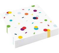 Lot De 20 Serviettes De Table D'anniversaire Confettis 33 Cm