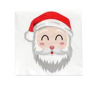 Lot de 20 serviettes de table double épaisseur avec Père Noël, renne, arbre du Père Noël, 33 x 33 cm, thème des vacances, inspiration classique (Père Noël C)