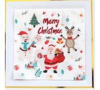 Lot de 20 serviettes de table double épaisseur avec Père Noël, renne, sapin de Noël, 33 x 33 cm, thème des vacances, inspiration classique (Merry Christmas C)