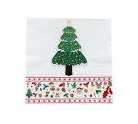 Lot de 20 serviettes de table double épaisseur avec Père Noël, renne, sapin de Noël, 33 x 33 cm, thème des vacances, inspiration classique (arbres de Noël B)