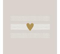 Lot de 20 serviettes de table en forme de cœur doré taupe | mariage | amour | fête des mères | décoration de table | découpage | technique de serviette 33 x 33 cm